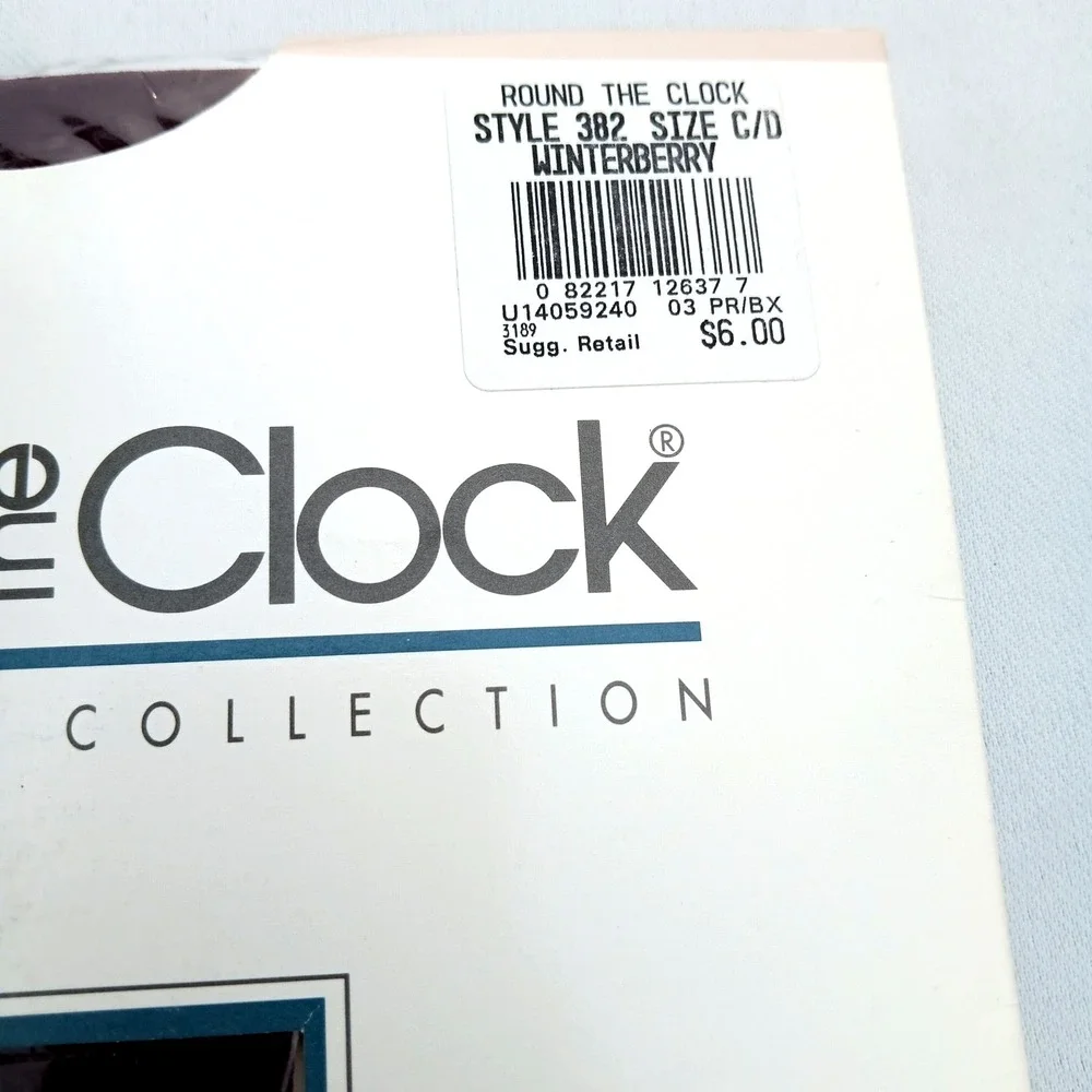 NWT Round The Clock Opaque Pantyhose C D Winterberry‎ Purple USA Vintage